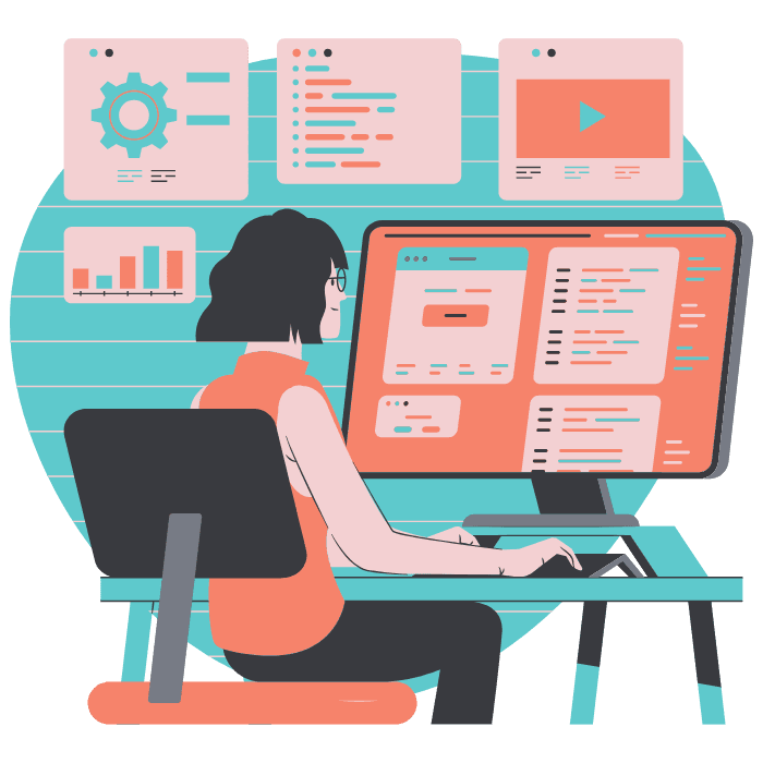 Students collaborating with laptops